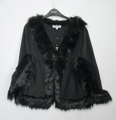 £19.99 • Buy New Coast Occasion Party Amber Faux Fur Cape Black One Size 