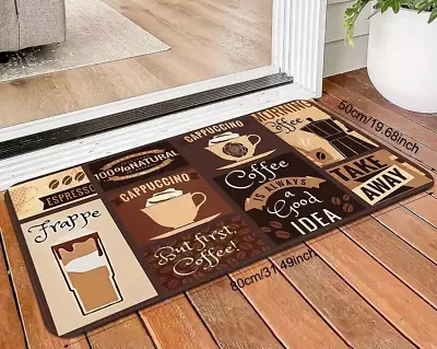 Coffee Theme Cushioned Kitchen Anti-Fatigue Rug Mat  31.5  X 19.5  • $8.98