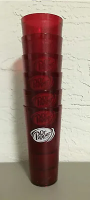 New (6) Dr. Pepper Restaurant Red Plastic Tumblers Cups 32oz Carlisle • $35