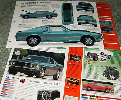 1969-70 Mustang Mach I Spec Info Poster Original Brochure Pamphlet Ad 69 1 Aqua • $19.99