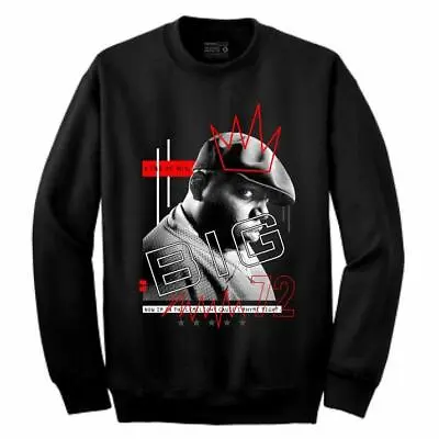 NEW Streetwear On Demand BIGGIE MIXED MEDIA BLACK Crew Sweater SMALL-3XLARGE • $99.48