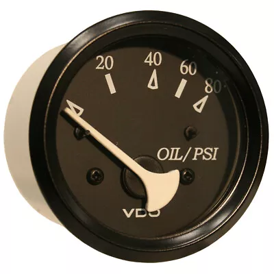 VDO Cockpit Marine Oil Pressure Gauge - 80 PSI - Black Dial/Bezel 350-11800 U... • $26.71