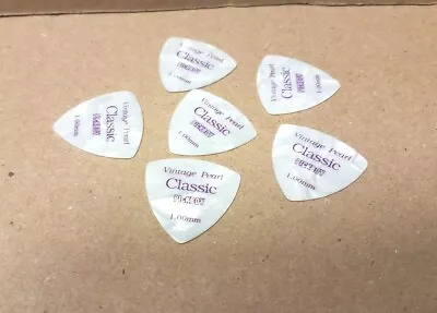 Lot Of 6 Pickboy 1.00mm Vintage Pearl Classic Triangle Guitar Picks • $12.50