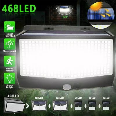 468 LED PIR Motion Sensor Wall Light Solar Waterproof Outdoor Garden Yard Lamp • $25.95