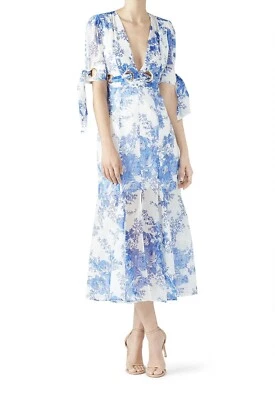 $85 • Buy Alice McCall Only Everything Midi Dress- Size 8 / S Blue & White Silk RRP $495