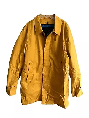 Montecore Mens Removable Goose Down Insert Long Rain Coat Yellow Size 50 • $199.99