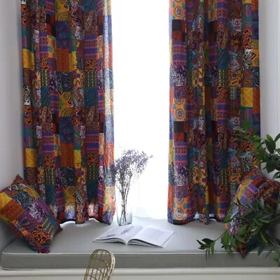 Boho Printed Curtains For Living Room Bedroom Window Curtain Treatment Drapes • £27.42