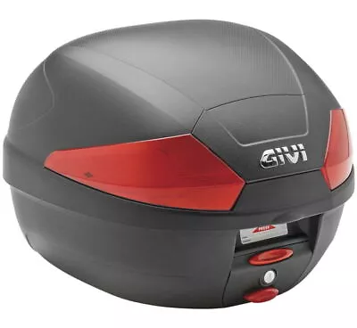 GIVI Monolock B29N Top Case Black Red Reflective Lens 16  X 15.7  X 12.2  B29N2 • $100.28