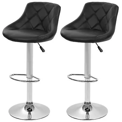 Bar Stools Set Of 2 Barstools Swivel Stool Height Adjustable Bar Chairs With ... • $107.74