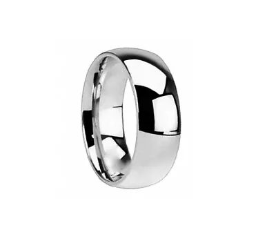 New Stainless STEEL Wedding Ring Glossy Mirror Polished Traditional Band Ring  • £3.75