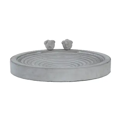 £38.22 • Buy Bird Bath XL Round Ø 39cm Grey Basin Concrete Food Bowl Body Of Water