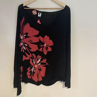 Miss Sixty Floral Print Top Kimono Style Sleeves Size Large  • $27.37