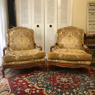 Lot Of Two Vintage Baker Furniture French Louis XV Bergère Arm Chair • $995