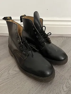 Dr. Martens Womens Black 6 Eye Chukka Style Leather Boots Size 6 Made In England • £39.99