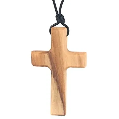 Natural Wood Cross Pendant Necklace Hand Carved Wooden Cross Necklace For Men Wo • $12.75