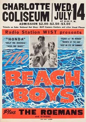 £5.38 • Buy Vintage Beach Boys Concert Poster Print A3/A4
