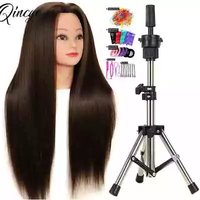 Mannequin Heads With Synthetic Hair For Training Styling Hairdresser Practice • $63.37