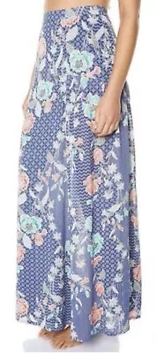 Tigerlily Aus 8 Cornflower Floral Batik Maxi Skirt Boho Gypsy • $50