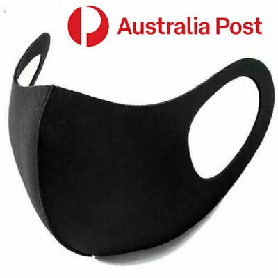 Washable Face Mask Adult Unisex Full Mouth Nose Cover Shield Reusable Black • $4.99