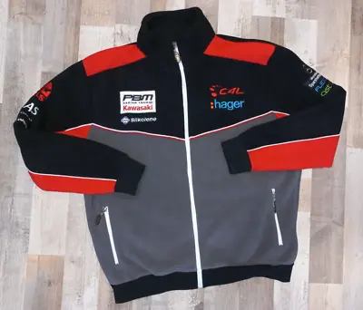 PBM Racing Team KAWASAKI Fleece Jacket Size L Mint Mercedes-Benz Silkolene Hager • £140