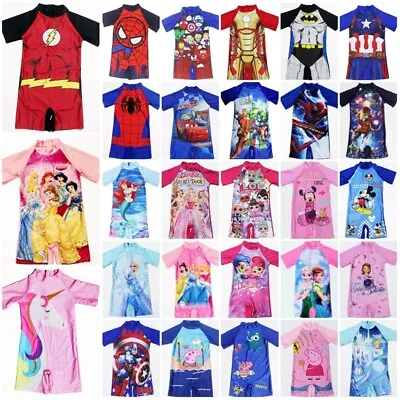£8.99 • Buy Kids Boys Girls Character One Piece Sunsafe Swimsuit Swimwear Swimming Costume