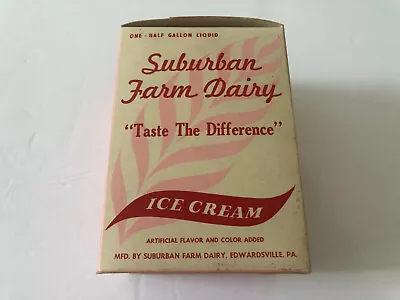 RARE Empty Suburban Farm Dairy 1/2 Gallon Ice Cream Box Edwardsville PA • $19.95