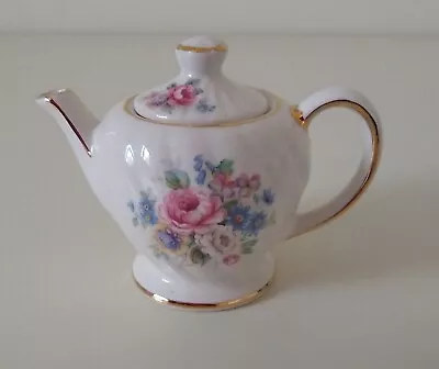 Vintage Sadler Cairo Swirl Miniature Teapot With Floral Design And Gilding • £12