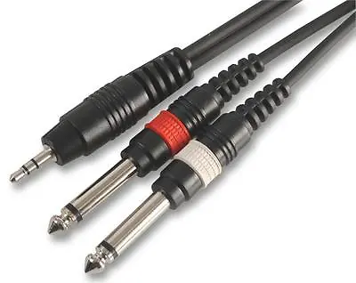 3.5mm Stereo Jack To 2x 6.35mm 1/4  Mono Jack Plugs 1.2m HIGH QUALITY PULSE LEAD • £6.49