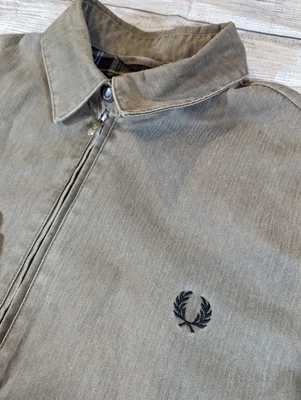 £74.98 • Buy Fred Perry Medium Cotton Harrington Khaki Taupe Bomber Mod Casual Scooter Tartan