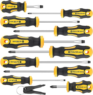 10-Piece Magnetic Screwdrivers Set 5 Phillips And 5 Slotted Tips • $15.99