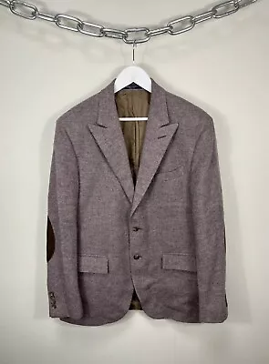Vintage Polo Ralph Lauren Luxury Leather Wool Blazer Jacket • $100