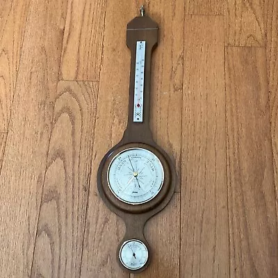 Vintage￼ Jason Weather Station Barometer Thermometer Wood Brass Banjo  ￼ • $29.99