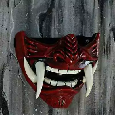 Red Halloween Japanese Prajna Devil Mask Hannya Noh Kabuki Demon Oni Samurai New • $12.99