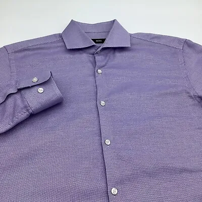 Hugo Boss Mens Sharp Fit Long Sleeve Button Up Shirt Size 15.5 34/35 • $22.95