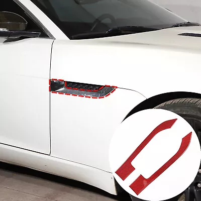 Red Carbon Car Body Side Fender Vent Frame Trim Kit For Jaguar F-TYPE 2013-2022 • $61.59