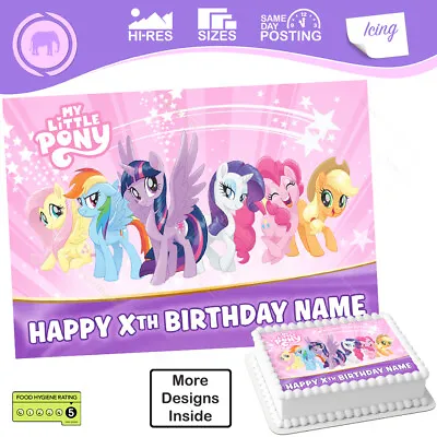 My Little Pony Cake Topper Decoration Icing Personalised Sizes Inc Costco • £2.99