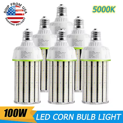 6 Pack 400 Watt Metal Halide Equal E39 Large Base 100W LED Corn Bulb Light 5000K • $294.75