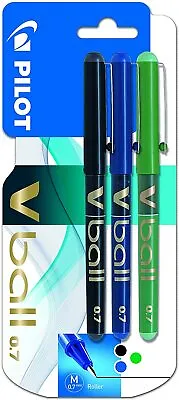 £3.50 • Buy Pilot V Ball 0.7mm Medium Liquid Ink Roller Ball - Black/Blue/Green - Brand New