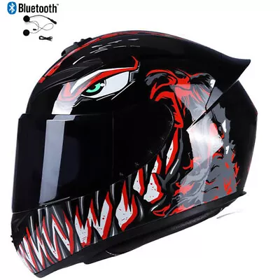 DOT Bluetooth Motorcycle Helmet Full Face ATV Off Road Moto Helmet • $82.89