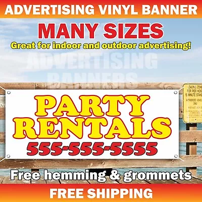 PARTY RENTALS Advertising Banner Vinyl Mesh Sign Party Room MOON BOUNCE HOUSES • $219.95