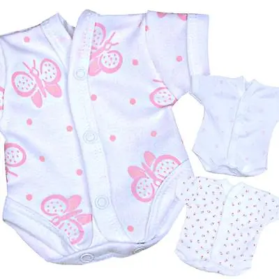 BabyPrem Premature Tiny Baby Girls Clothes Neonatal SCBU NICU Bodysuit Vests  • £4.99