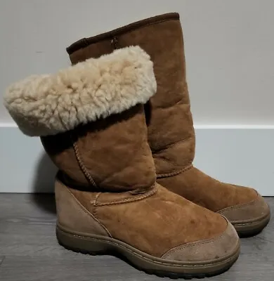 Ugg Australia Women's Ultimate Walnut Boots Sheepskin Size W8 GOOD CONDITION • $34.01
