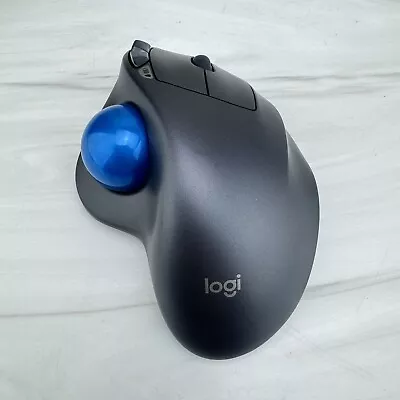 Logitech M570 Dark Gray W Blue Trackball Mouse Wireless With USB Receiver Dongle • $29.95