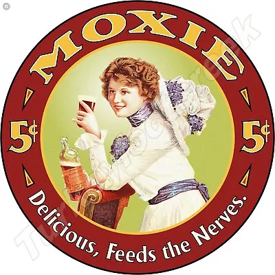 Moxie 5 Cent Beverage 11.75  Round Metal Sign • $16.99