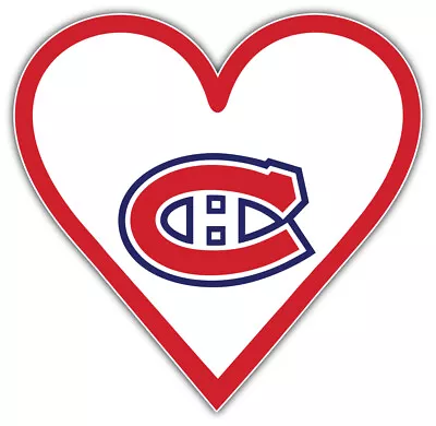 Montreal Canadiens Heart NHL Sport Car Bumper Sticker Decal  SIZES  • $3.75