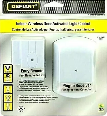 Defiant Wireless RF Door Entry With Receiver Lighting Control R1 • $19.95