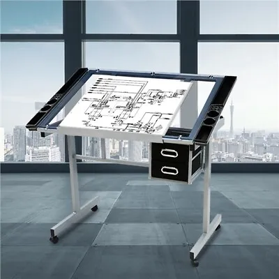 £55.19 • Buy Height Adjustable Drafting Drawing Table For Kids Drawing Desk W/ Storage Drawer