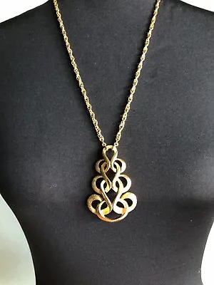 £34 • Buy CROWN Trifari Goldtone Swirling Pendant Necklace