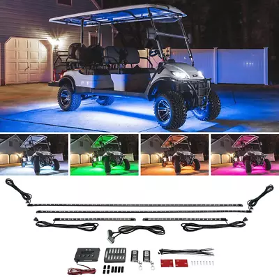 4Pc Expandable Million Color LED 6-Seater Limo Golf Cart Underglow Accent Neon L • $188.86