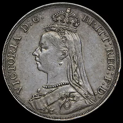 1889 Queen Victoria Jubilee Head Silver Crown GVF • $80.15